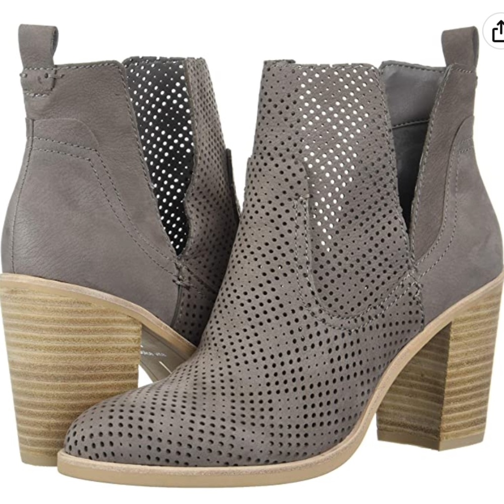 Dolce Vita Shay Perforate Smoke Grey Ankle Boots (Worn once) - size 8.5